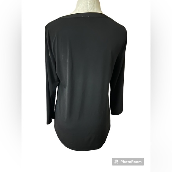 Anne Klein Blouse Pullover Double Front Buttons Size No Tag Gold Buttons - Picture 2 of 5